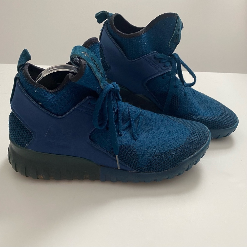 adidas S80131 Tubular X Primeknit Mens 11 Tech Steel Navy blue High Top Sneakers - Picture 3 of 10